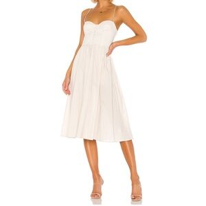 L’Academie Los Angeles : The Sonia Midi Dress | Beige | Large